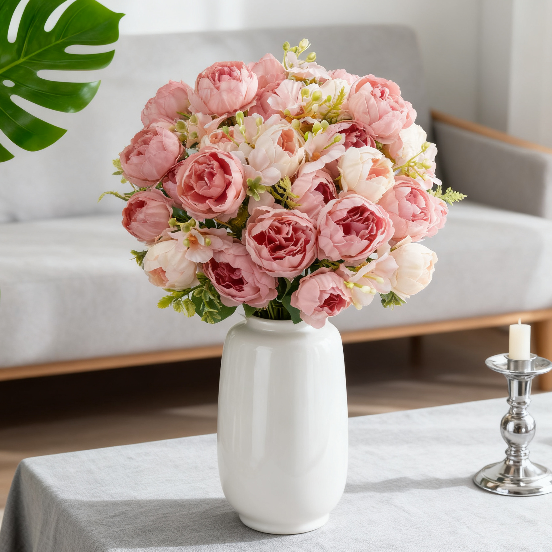 Bonsai Garden For Sale - Artificial Flower Silk Peony Rose Outdoor