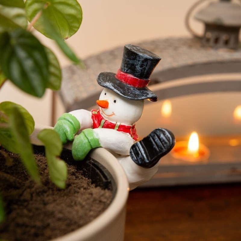 Christmas Santa Snowman Statue - Bonsai Garden Wall avaliação e preço