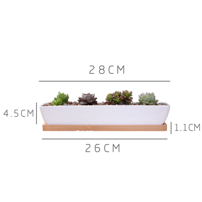 Long Rectangle White Ceramic S - Bonsai Tree Zen Garden avaliação e preço