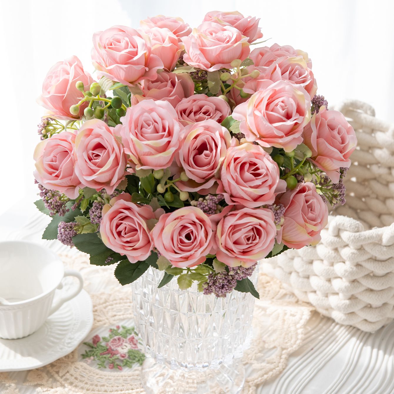 Artificial Flower Silk Rose Bo - Bonsai Garden For Sale avaliação e preço