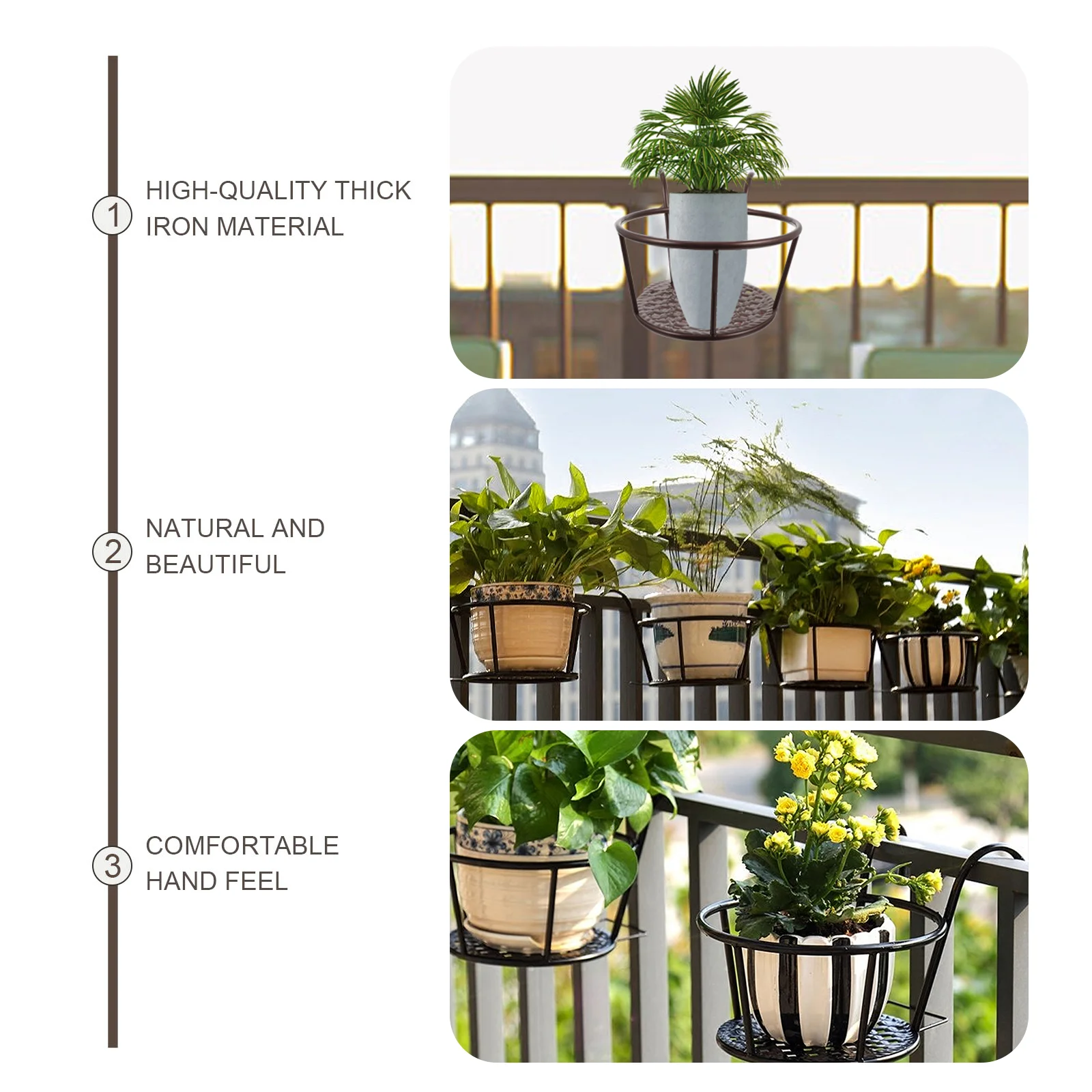 2 Pcs Iron Flower Pot Stand Wa - Bonsai Garden Wall avaliação e preço