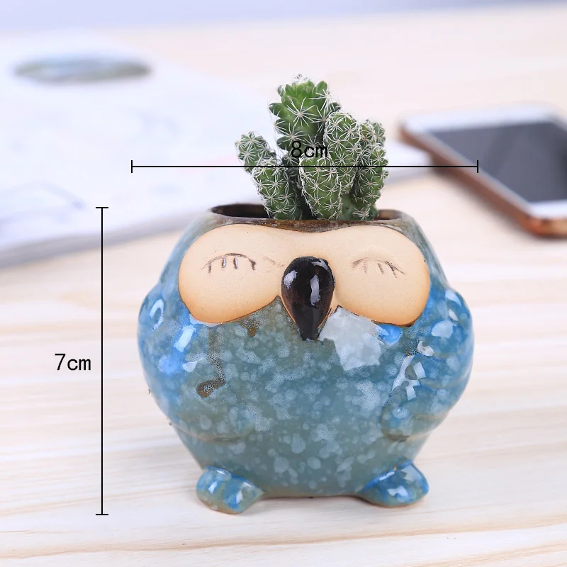 Mini Ceramic Owl Succulent Pla - Bonsai Garden Wall avaliação e preço