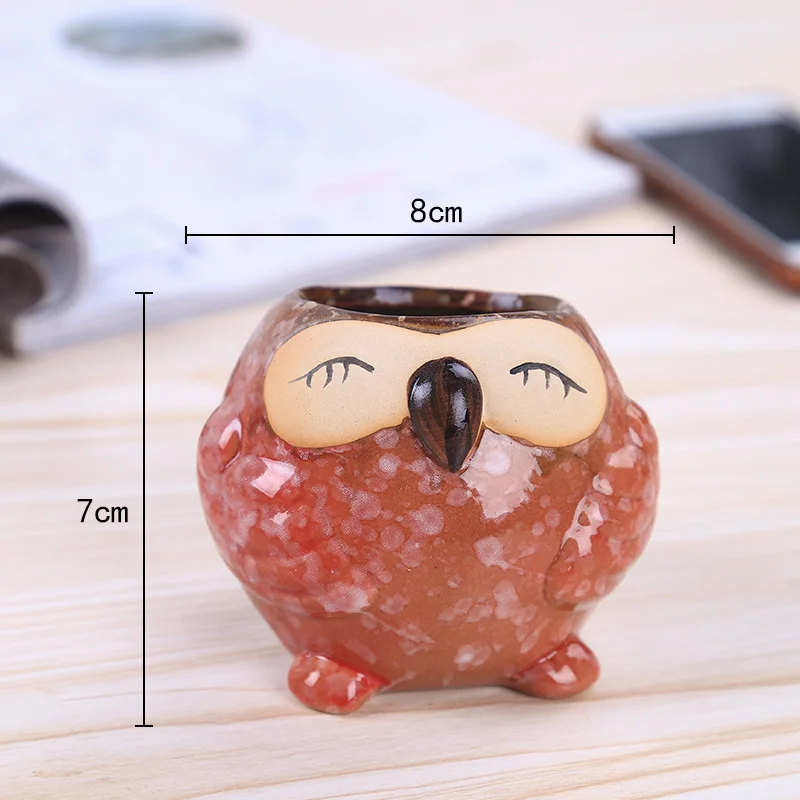 Mini Ceramic Owl Succulent Pla - Bonsai Garden Wall avaliação e preço